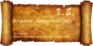 Krauter Seherezádé névjegykártya